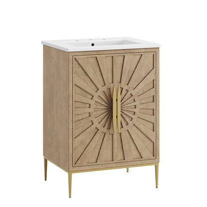 Awaken 24" Bathroom Vanity by Modway - Oak Black / Oak White