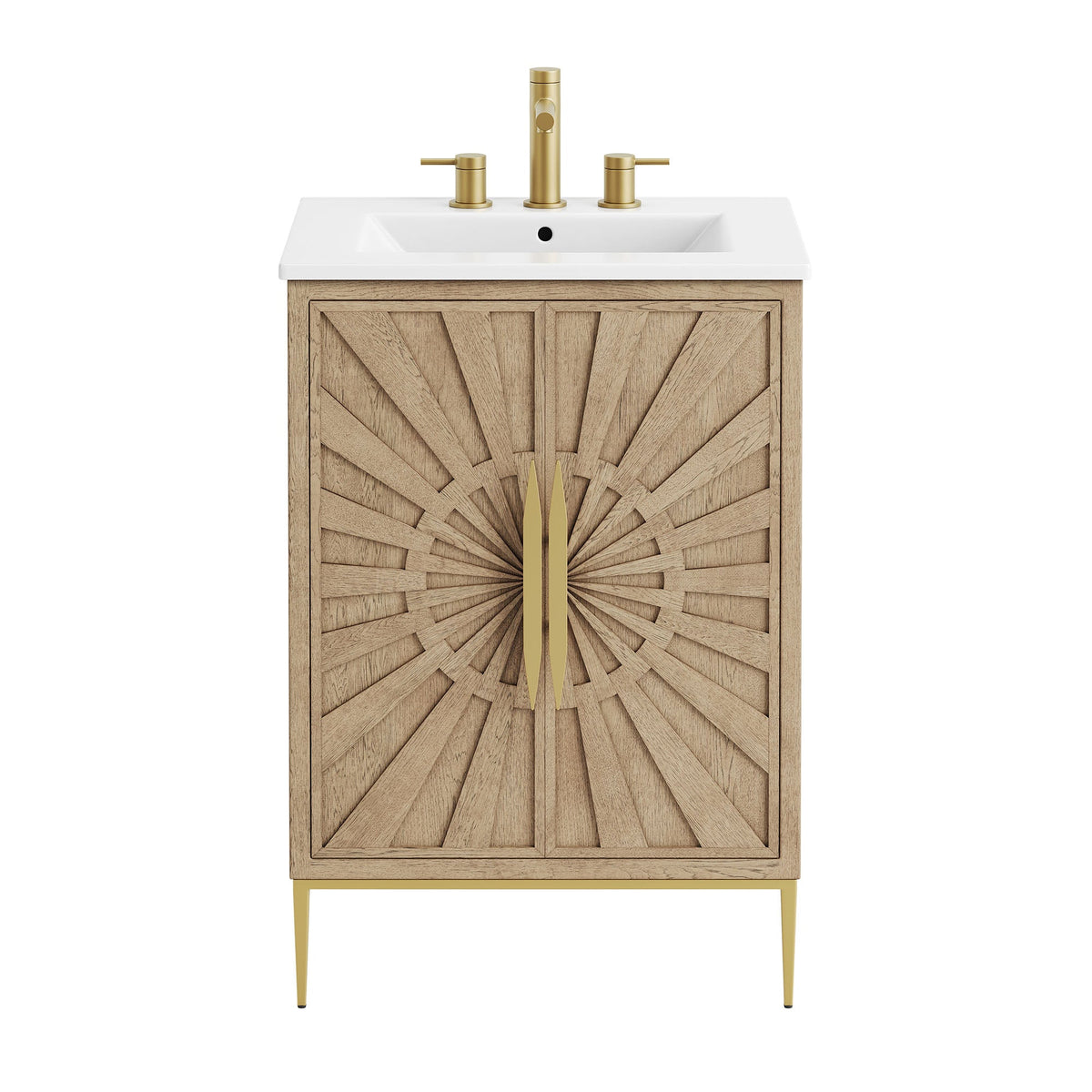 Awaken 24" Bathroom Vanity by Modway - Oak Black / Oak White