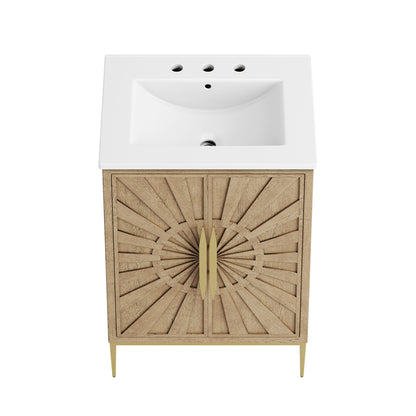 Awaken 24" Bathroom Vanity by Modway - Oak Black / Oak White