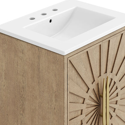 Awaken 24" Bathroom Vanity by Modway - Oak Black / Oak White