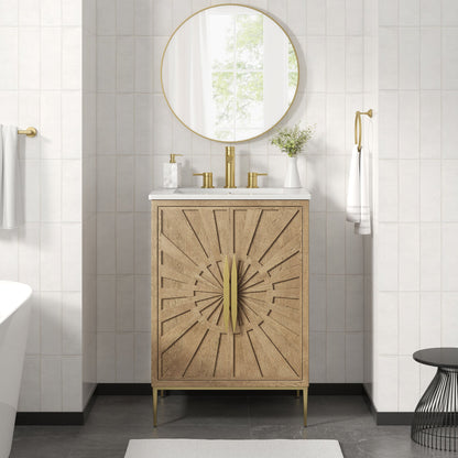Awaken 24" Bathroom Vanity by Modway - Oak Black / Oak White