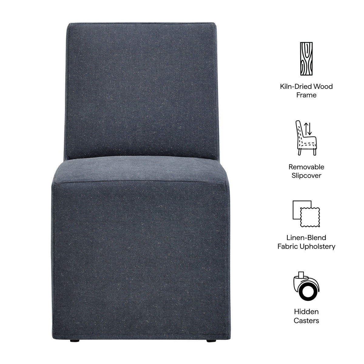 Tessera Upholstered Linen-Blend Slipcovered Dining Chair by Modway