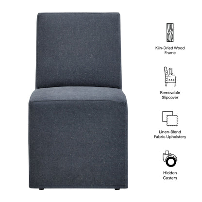 Tessera Upholstered Linen-Blend Slipcovered Dining Chair by Modway