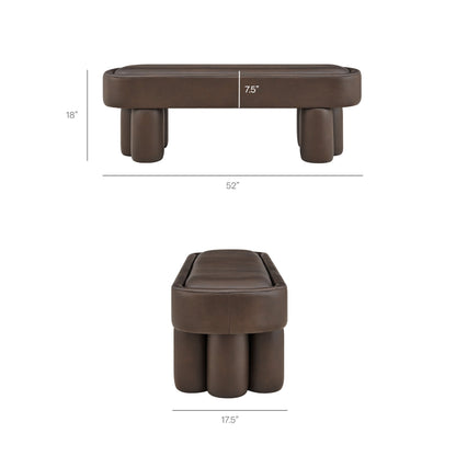 Mossi 52-Inch Oval Vegan Leather Bench by Modway