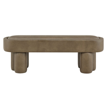 Mossi 52-Inch Oval Vegan Leather Bench by Modway