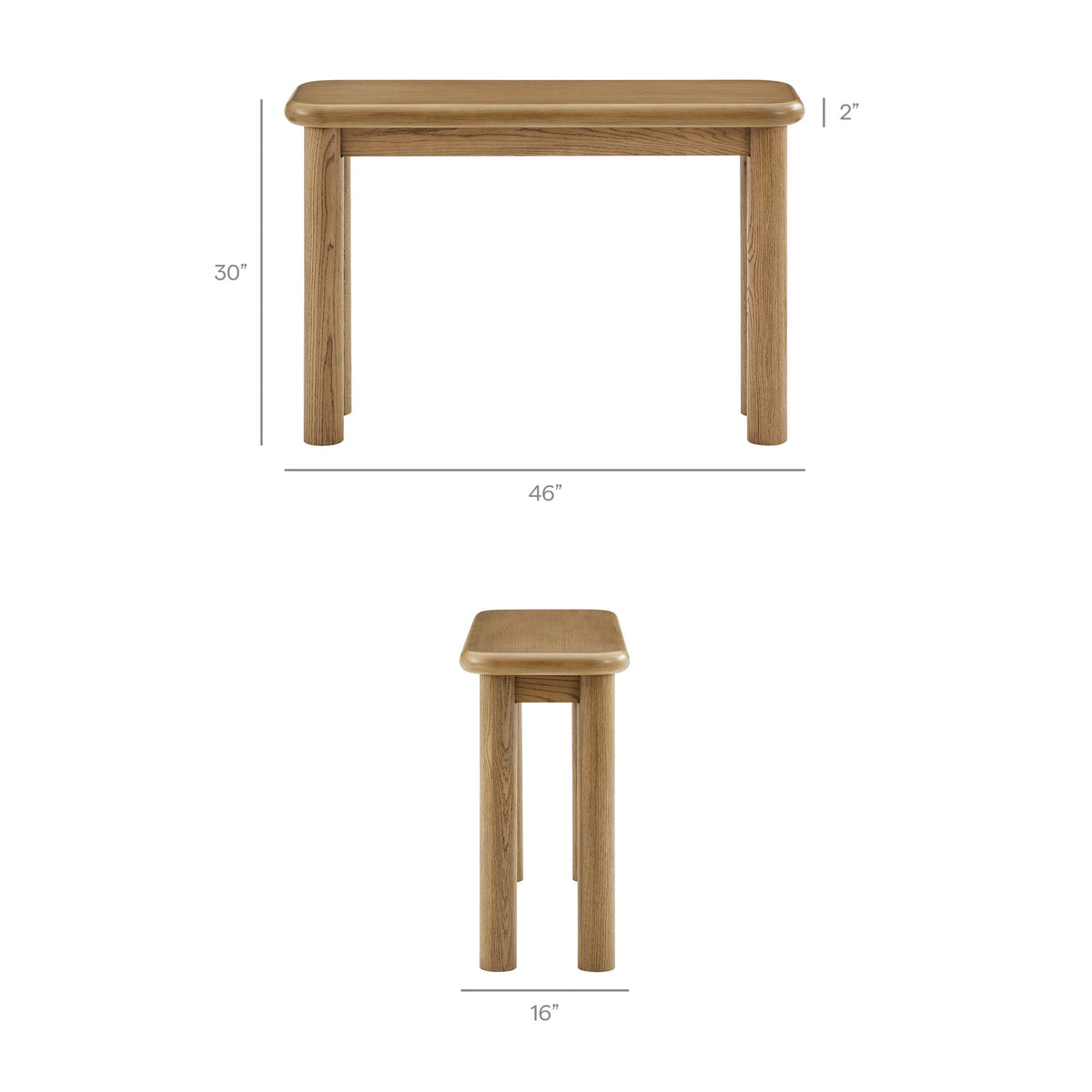 Alvia Oak Wood Console Table by Modway