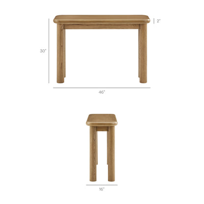 Alvia Oak Wood Console Table by Modway