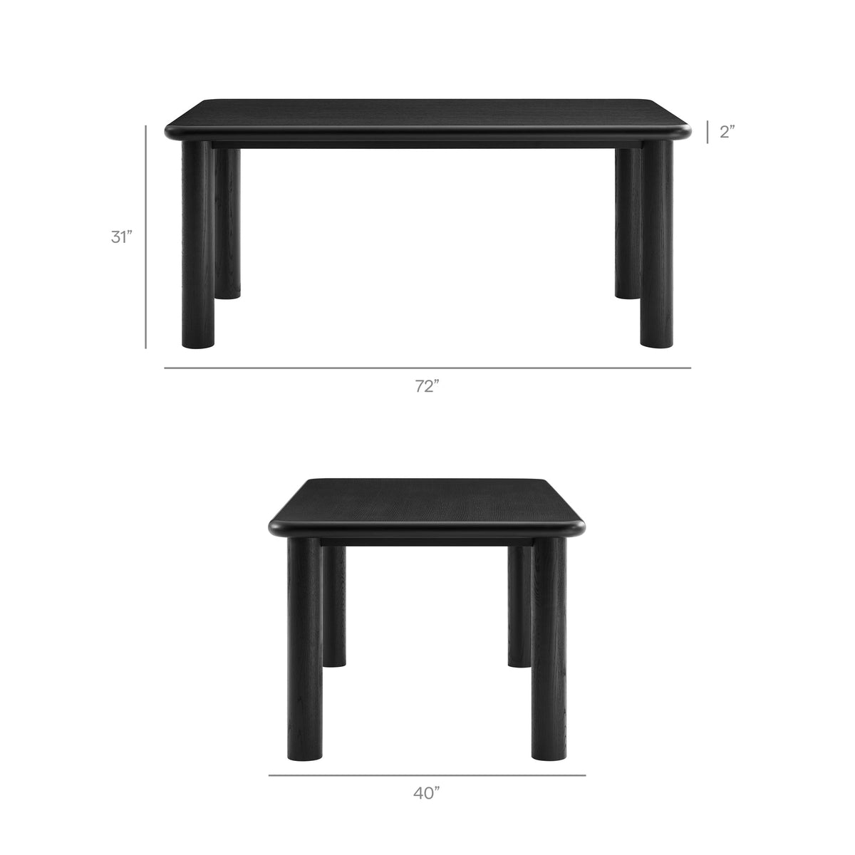 Alvia 7-Piece Oak Wood Dining Table and Chairs Set by Modway