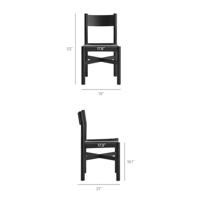 Alvia 7-Piece Oak Wood Dining Table and Chairs Set by Modway