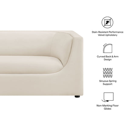 Hilda 67" Curved Back Performance Velvet Loveseat by Modway