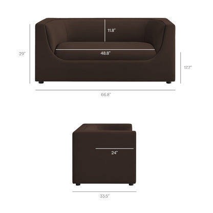 Hilda 67" Curved Back Performance Velvet Loveseat by Modway