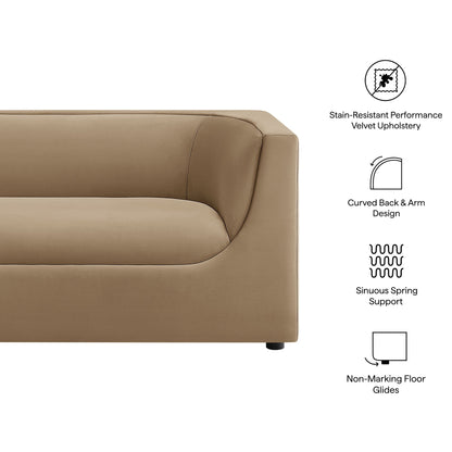 Hilda 67" Curved Back Performance Velvet Loveseat by Modway