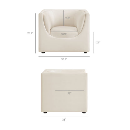 Hilda Curved Back Performance Velvet Armchair by Modway