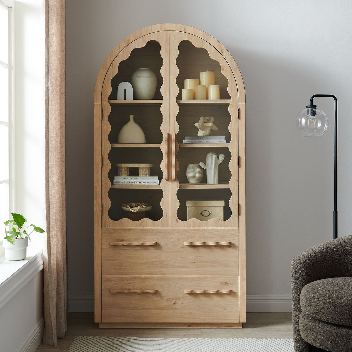 Rory 76 Inch Arched  Display Cabinet by Modway