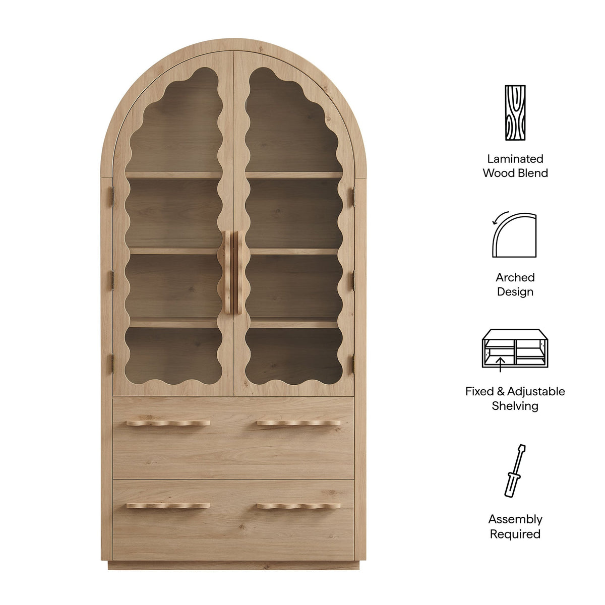 Rory 76 Inch Arched  Display Cabinet by Modway