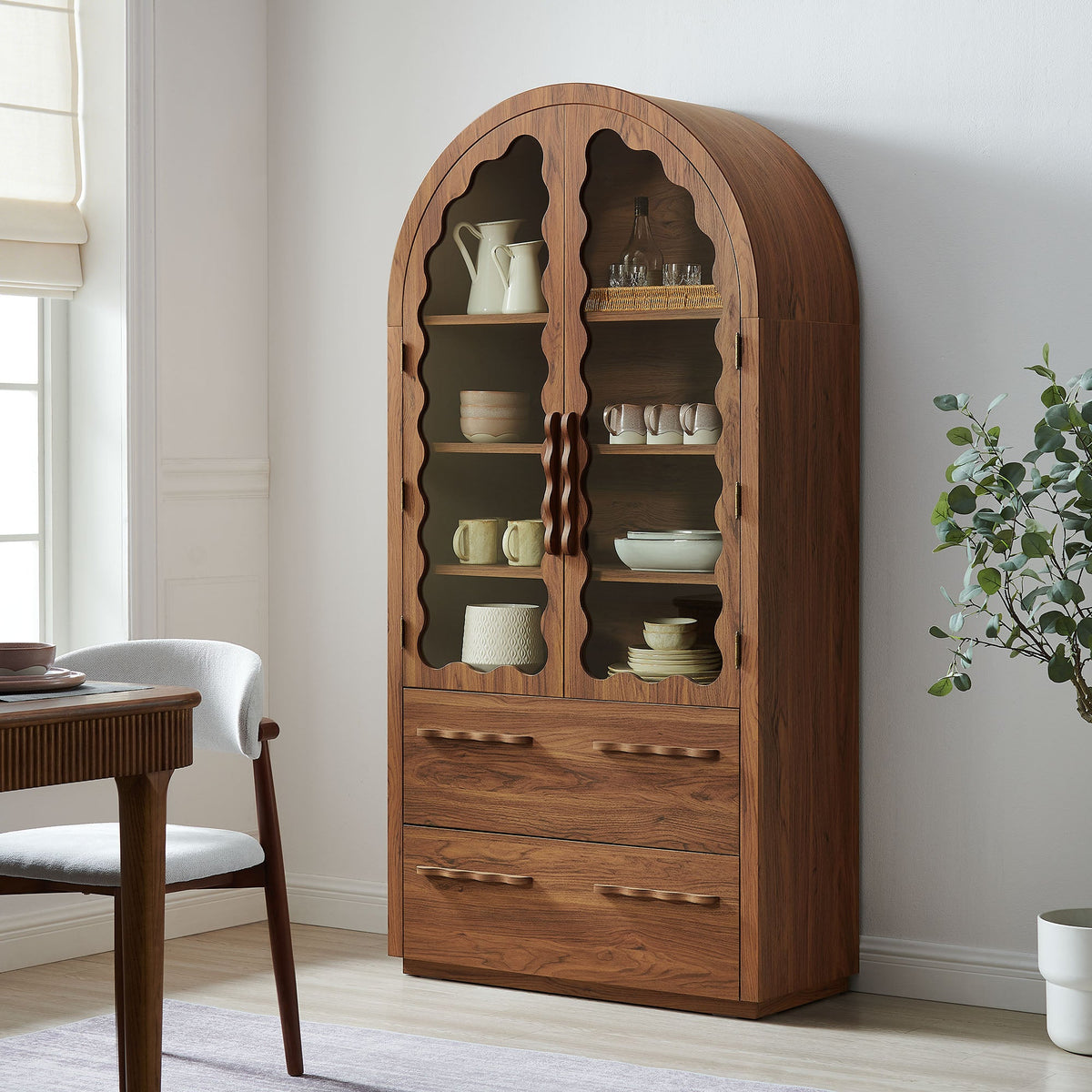 Rory 76 Inch Arched  Display Cabinet by Modway