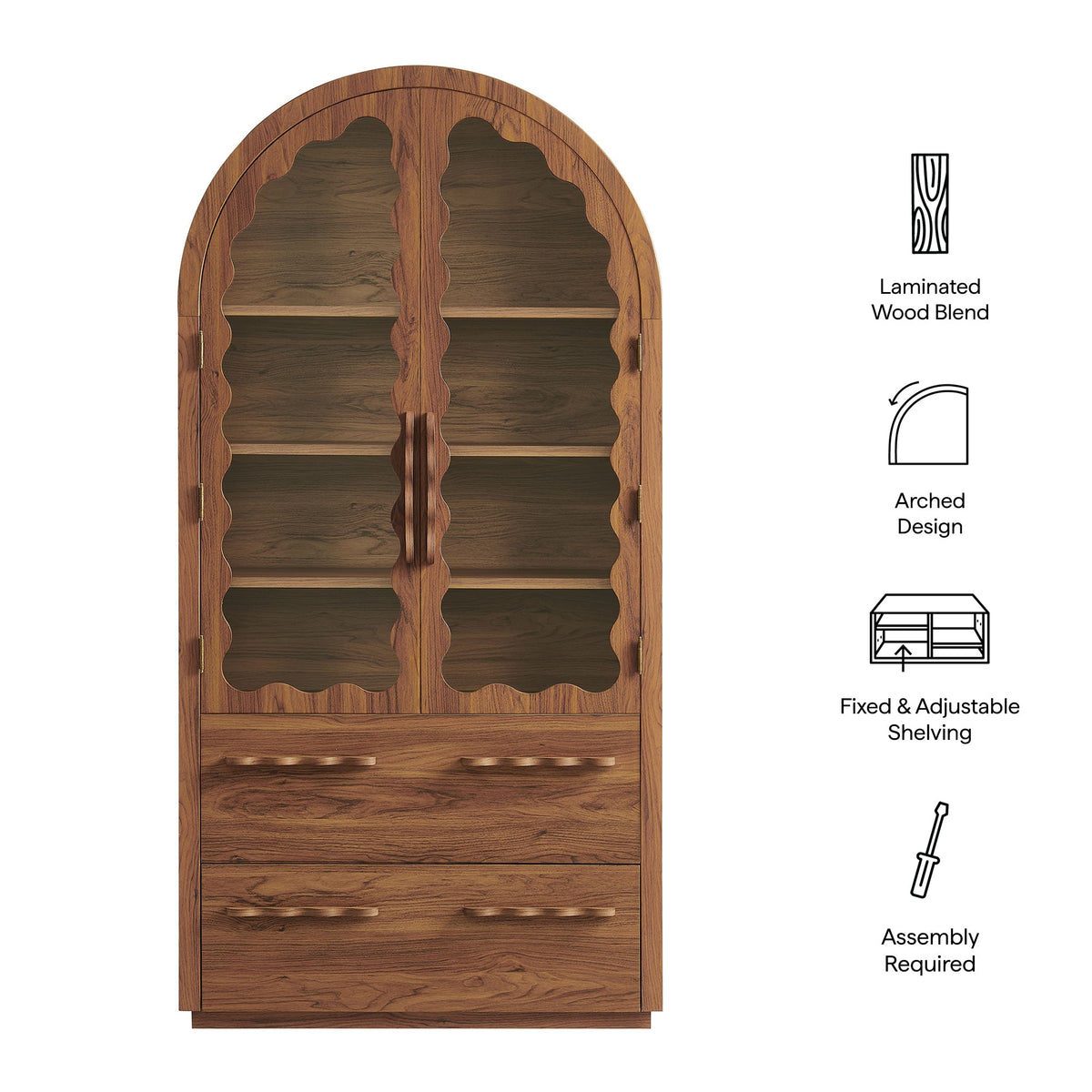Rory 76 Inch Arched  Display Cabinet by Modway