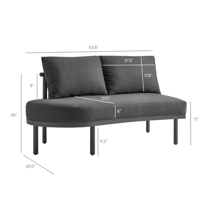 Porta 2 Piece Outdoor Patio Aluminum Modular Sofa by Modway