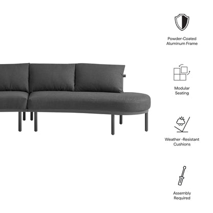 Porta 2 Piece Outdoor Patio Aluminum Modular Sofa by Modway