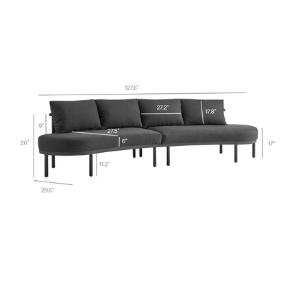 Porta 2 Piece Outdoor Patio Aluminum Modular Sofa by Modway