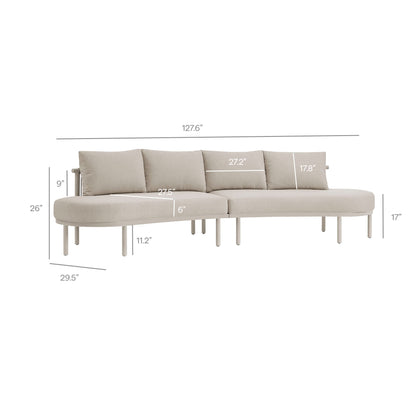 Porta 2 Piece Outdoor Patio Aluminum Modular Sofa by Modway