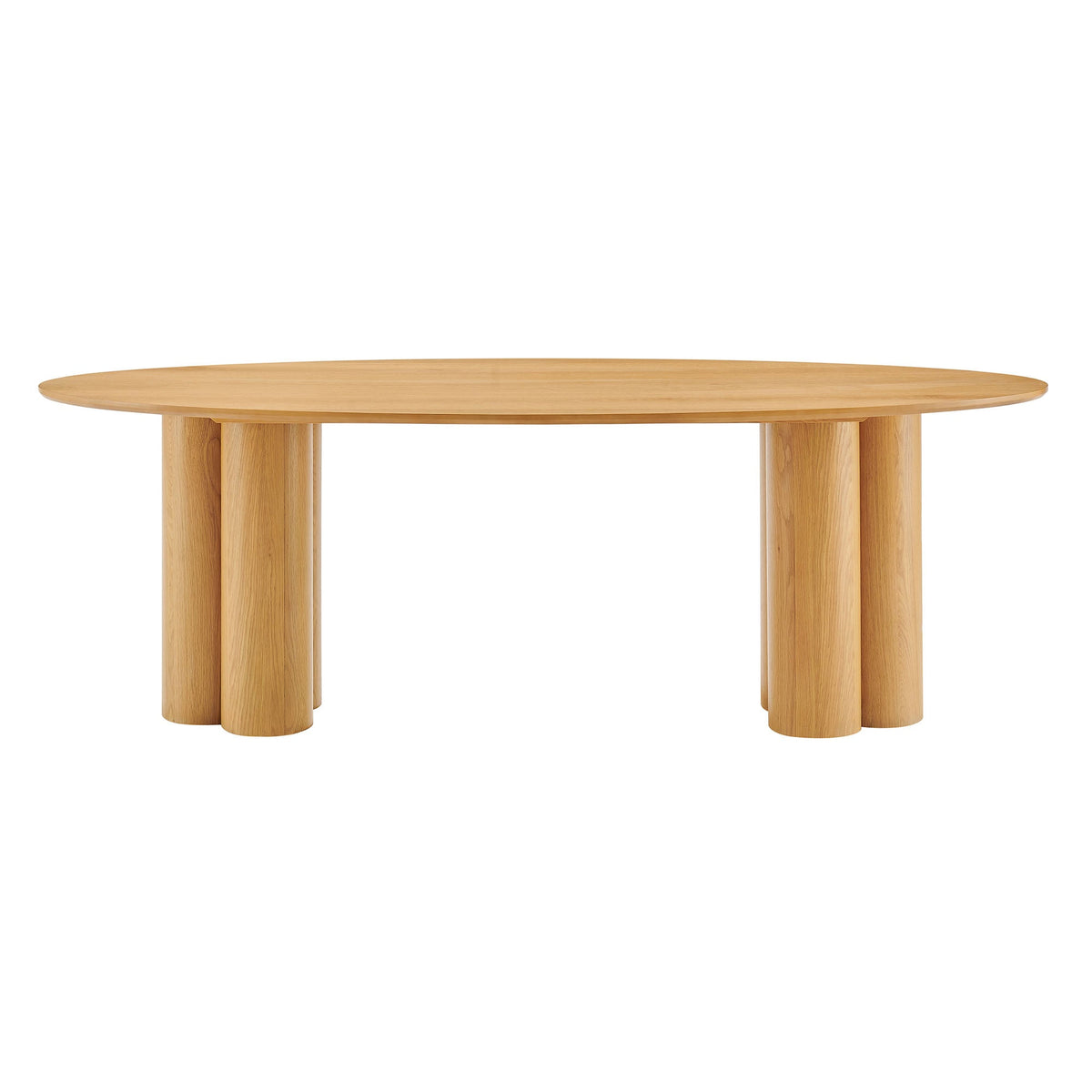 Renwick 79 Inch Oak Veneer Oval Pedestal Dining Table by Modway