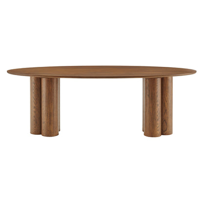 Renwick 79 Inch Oak Veneer Oval Pedestal Dining Table by Modway