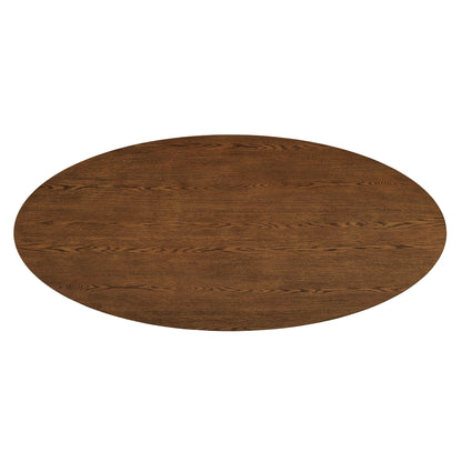 Renwick 79 Inch Oak Veneer Oval Pedestal Dining Table by Modway