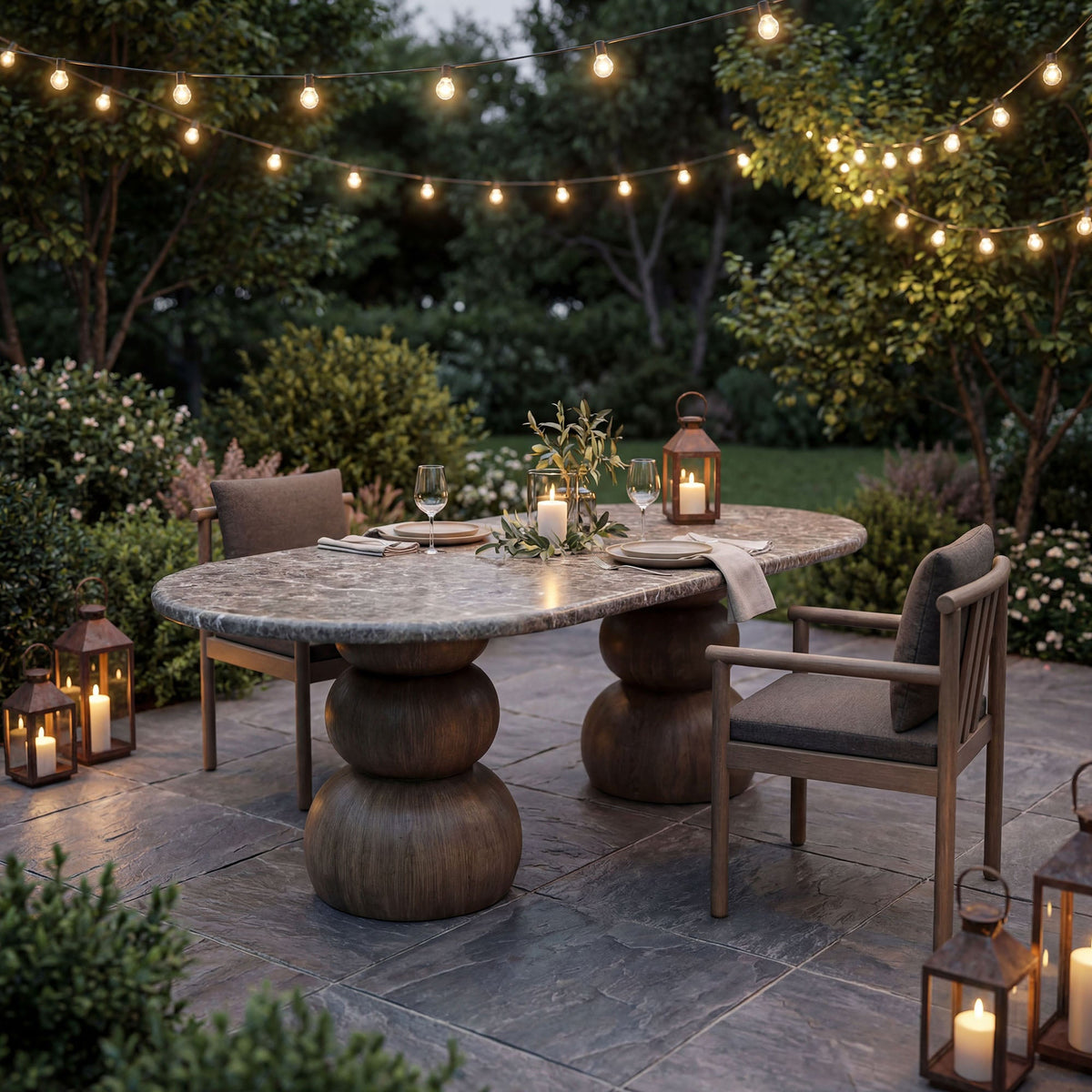 Pietra Indoor Outdoor Patio Oval Dining Table by Modway