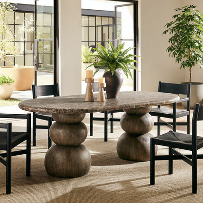 Pietra Indoor Outdoor Patio Oval Dining Table by Modway