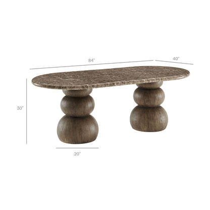 Pietra Indoor Outdoor Patio Oval Dining Table by Modway