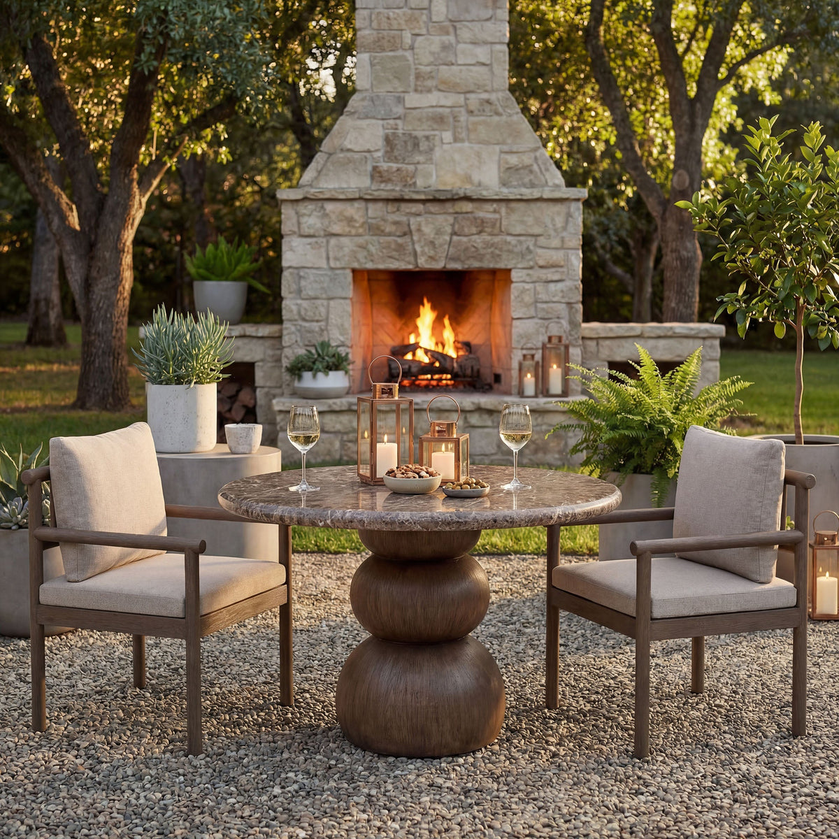 Pietra Indoor Outdoor Patio Round Dining Table by Modway