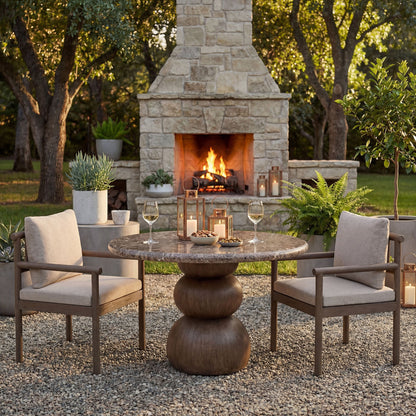 Pietra Indoor Outdoor Patio Round Dining Table by Modway