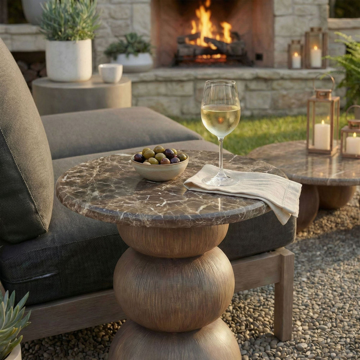 Pietra Indoor Outdoor Patio Round Side Table by Modway