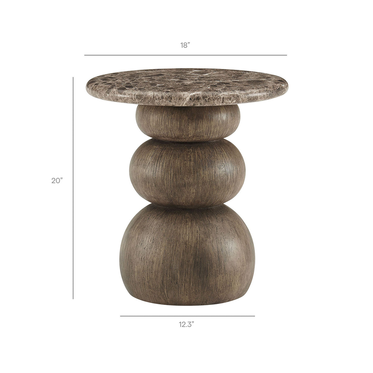 Pietra Indoor Outdoor Patio Round Side Table by Modway