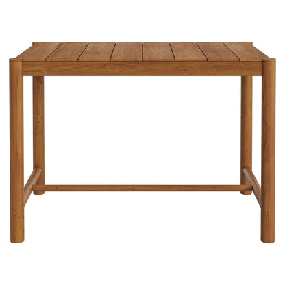 Eleni Rectangle 56-Inch Outdoor Patio Teak Wood Rectangular Bar Table by Modway