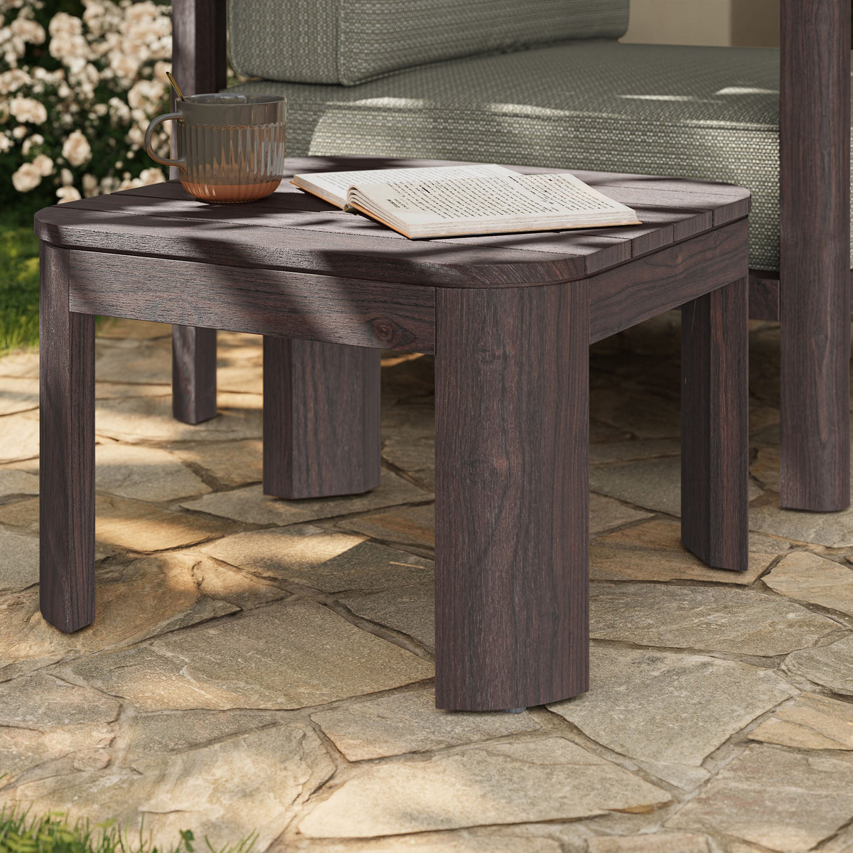 Kona Outdoor Patio Teak Wood Side Table by Modway