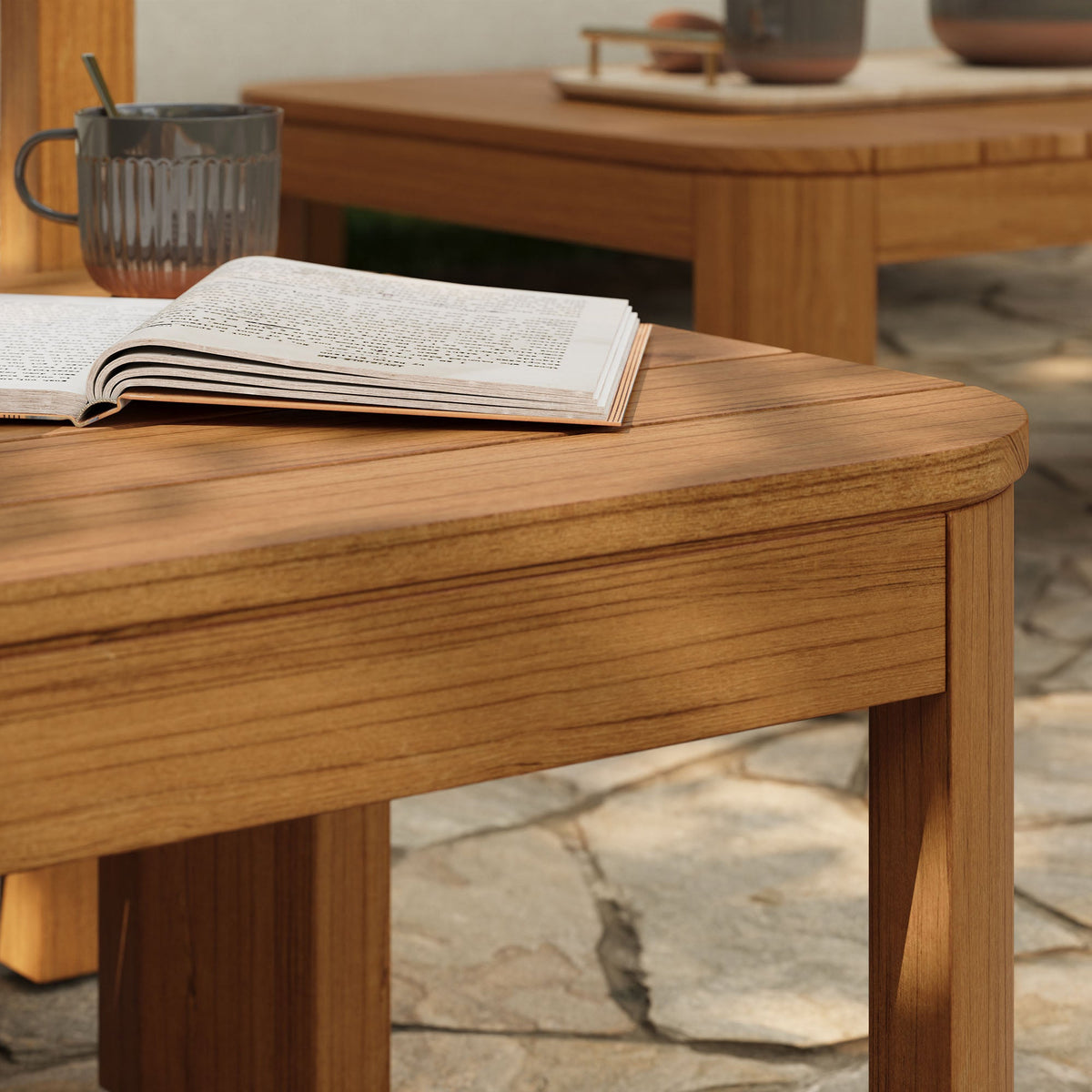 Kona Outdoor Patio Teak Wood Side Table by Modway