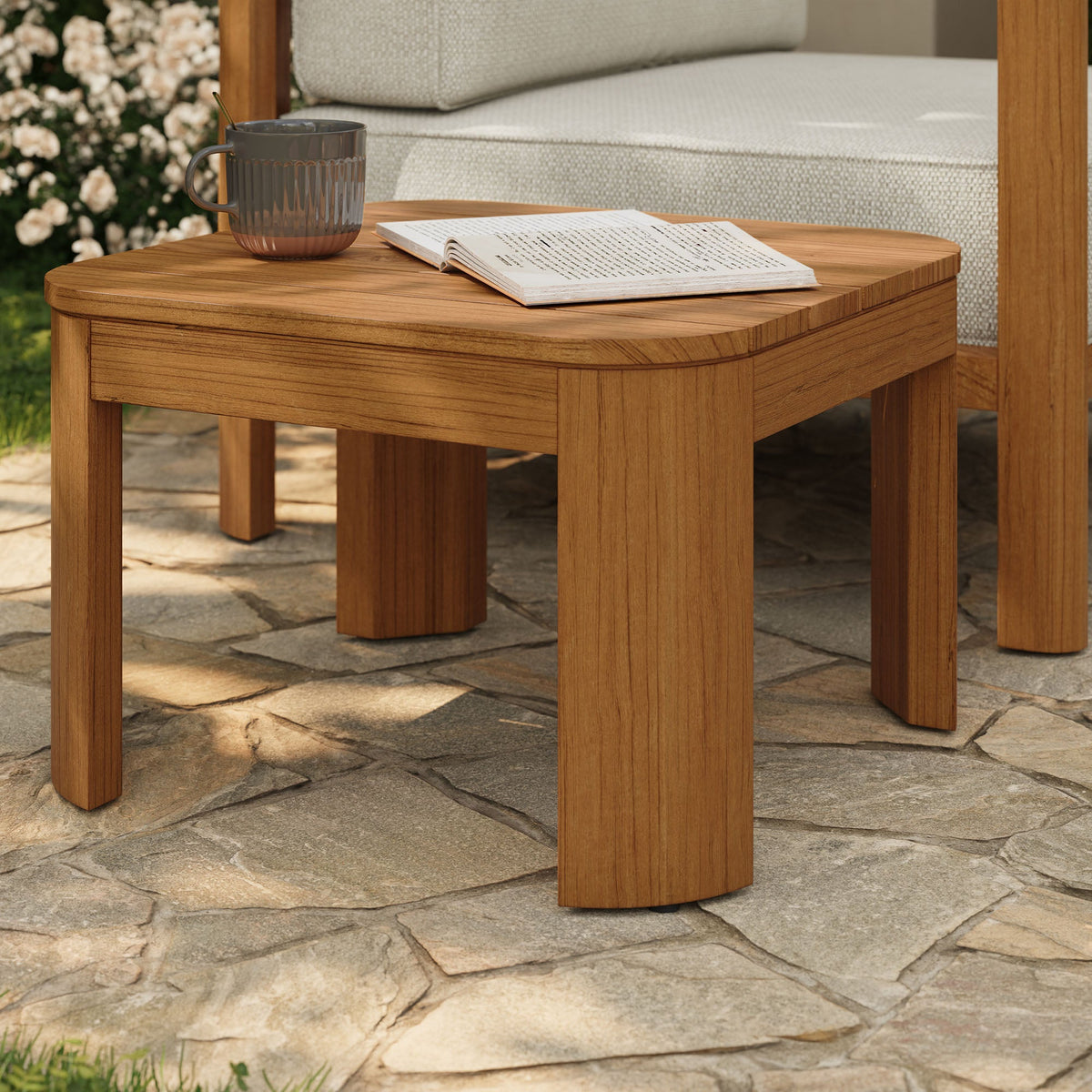 Kona Outdoor Patio Teak Wood Side Table by Modway