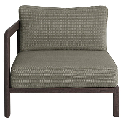 Kona Outdoor Patio Teak Wood Left-Arm Facing Modular Armchair by Modway
