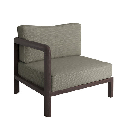 Kona Outdoor Patio Teak Wood Left-Arm Facing Modular Armchair by Modway