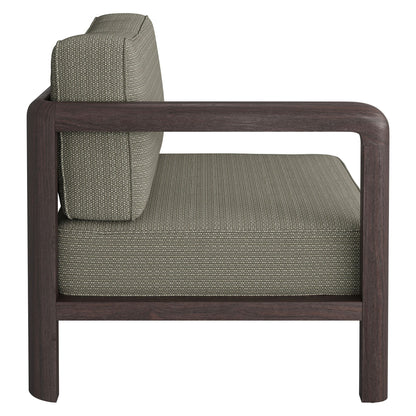 Kona Outdoor Patio Teak Wood Left-Arm Facing Modular Armchair by Modway