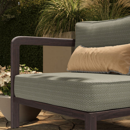 Kona Outdoor Patio Teak Wood Left-Arm Facing Modular Armchair by Modway