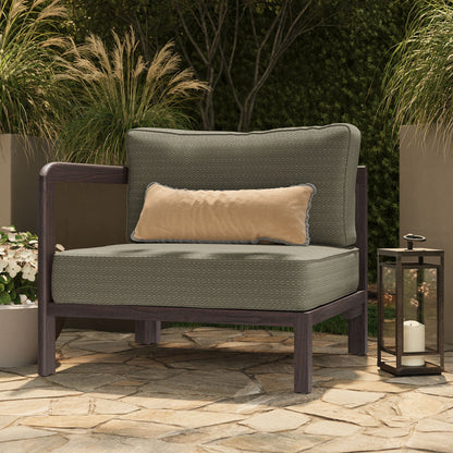Kona Outdoor Patio Teak Wood Left-Arm Facing Modular Armchair by Modway