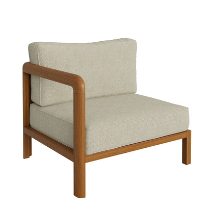 Kona Outdoor Patio Teak Wood Left-Arm Facing Modular Armchair by Modway