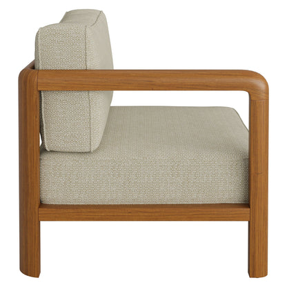 Kona Outdoor Patio Teak Wood Left-Arm Facing Modular Armchair by Modway