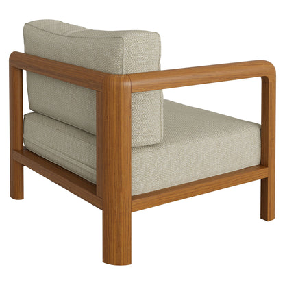 Kona Outdoor Patio Teak Wood Left-Arm Facing Modular Armchair by Modway