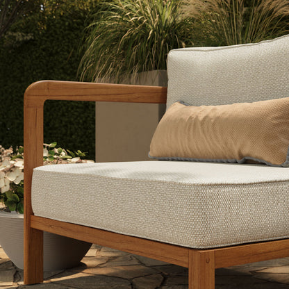 Kona Outdoor Patio Teak Wood Left-Arm Facing Modular Armchair by Modway
