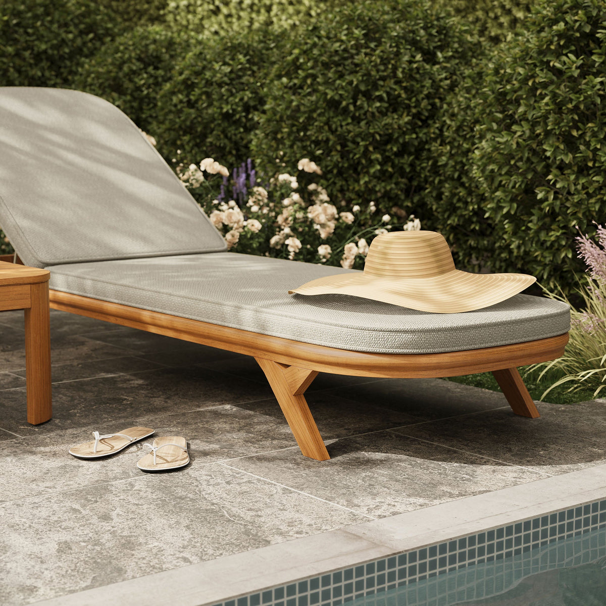 Kona 3-Piece Outdoor Patio Teak Wood Chaise Lounge Set by Modway