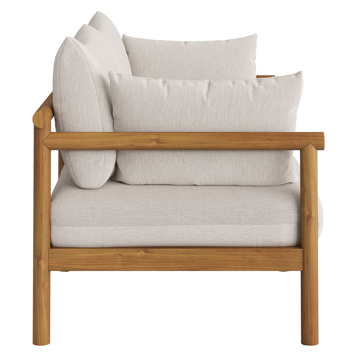 Eleni 2-Piece Outdoor Patio Teak Wood Loveseat with Ottoman Set by Modway